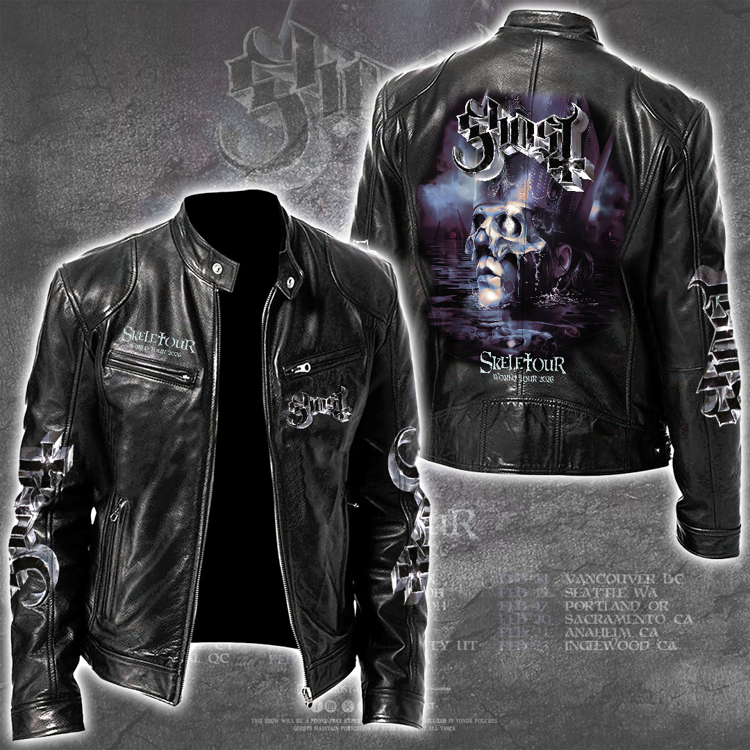 Ghost-Band-Motorcycle-Leather-Jacket Ghost Band Motorcycle Leather Jacket