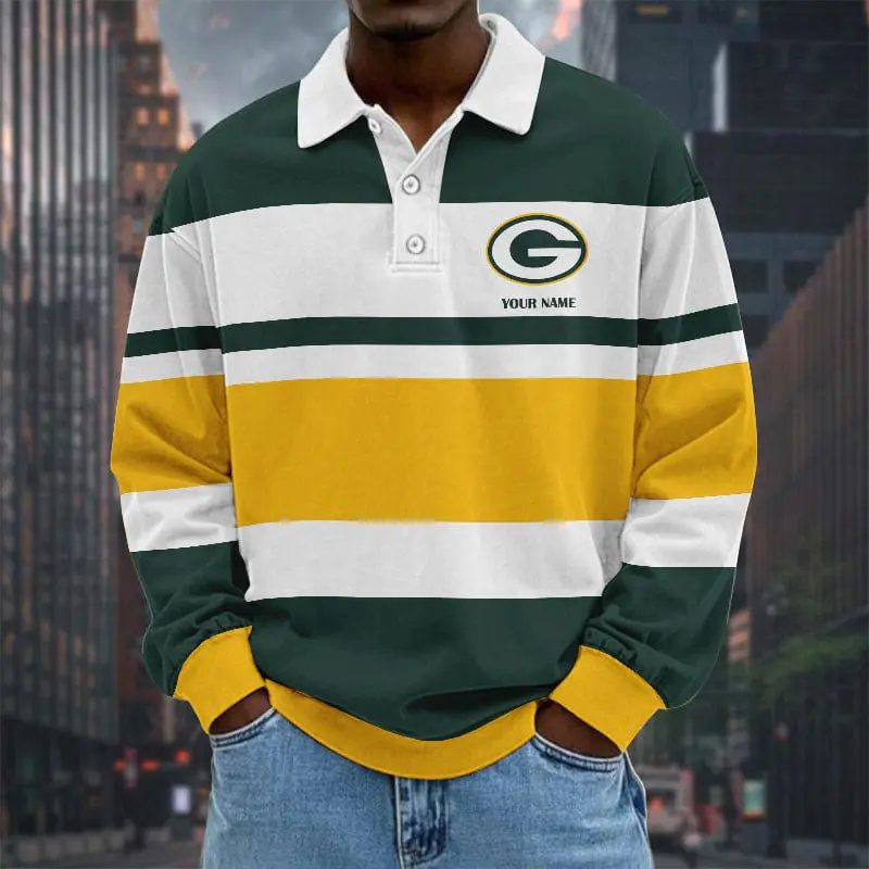 Green-Bay-Packers-NFL-Collar-Sweatshirt-Custom-Name-Gift-For-Fan Green Bay Packers NFL Collar Sweatshirt Custom Name Gift For Fan