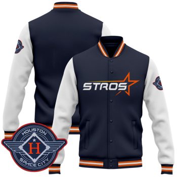 Houston Astros 2025 City Connect Baseball Jacket Varsity Jacket - Navy Team