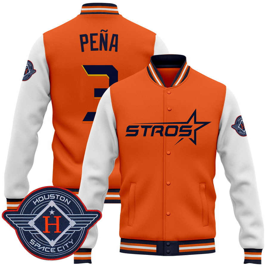 Houston-Astros-2025-City-Connect-Baseball-Jacket-Varsity-Jacket-Orange-Jeremy-Pena Houston Astros 2025 City Connect Baseball Jacket Varsity Jacket - Orange Jeremy Pena