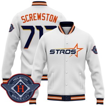 Houston Astros 2025 City Connect Baseball Jacket Varsity Jacket - White Screwston 713