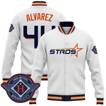 Houston Astros 2025 City Connect Baseball Jacket Varsity Jacket - White Yordan Alvarez