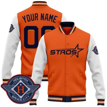 Houston Astros 2025 City Connect Custom Baseball Jacket Varsity Jacket - Orange