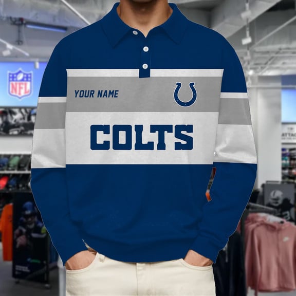 Indianapolis-Colts-Collar-Sweatshirt-Custom-Name-Gift-For-Fan Indianapolis Colts Collar Sweatshirt Custom Name Gift For Fan