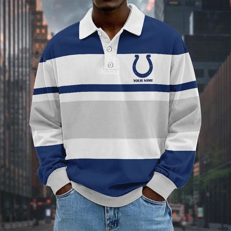 Indianapolis-Colts-NFL-Collar-Sweatshirt-Custom-Name-Gift-For-Fan Indianapolis Colts NFL Collar Sweatshirt Custom Name Gift For Fan
