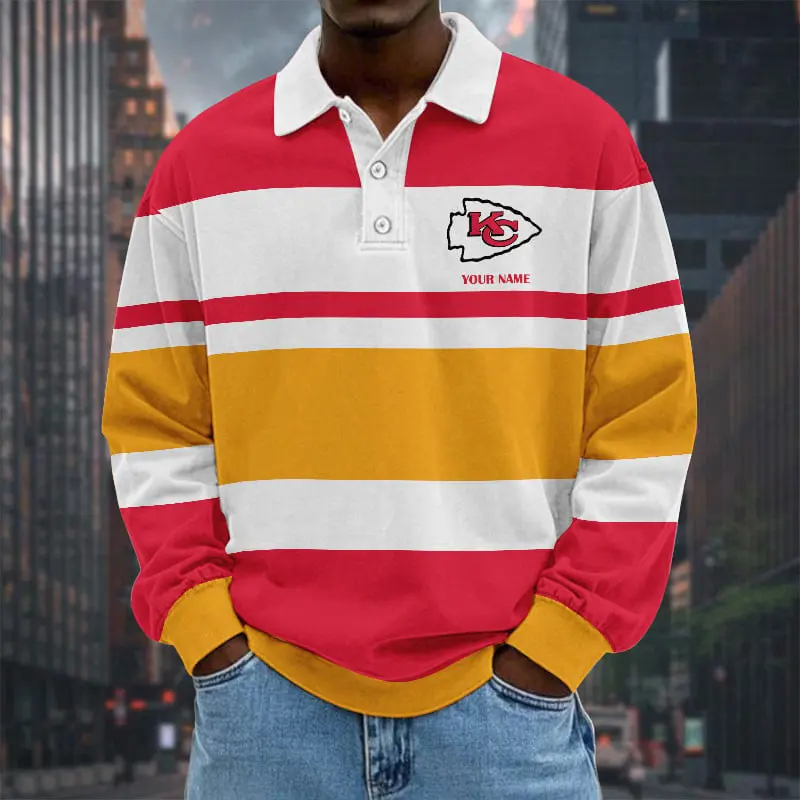 Kansas-City-Chiefs-NFL-Collar-Sweatshirt-Custom-Name-Gift-For-Fan Kansas City Chiefs NFL Collar Sweatshirt Custom Name Gift For Fan