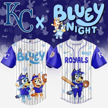 Kansas City Royals MLB x Bluey And Bingo Special Edition Baseball Jersey 2025 DBJ1011