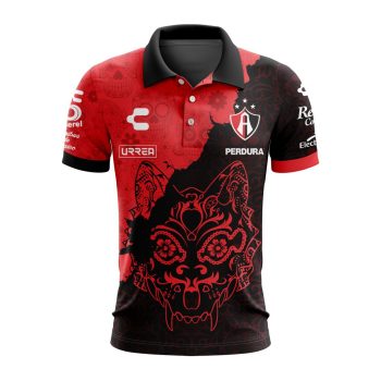 Liga MX Atlas F.C 2023 2024 Home Dia De Muertos Design Polo Shirt