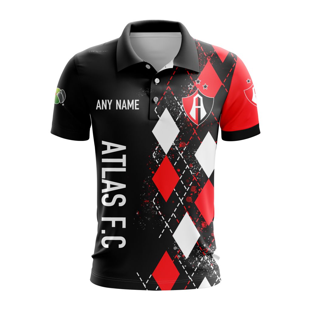 Liga-MX-Atlas-F.C-Personalized-Name-Polo-Shirt Liga MX Atlas F.C Personalized Name Polo Shirt
