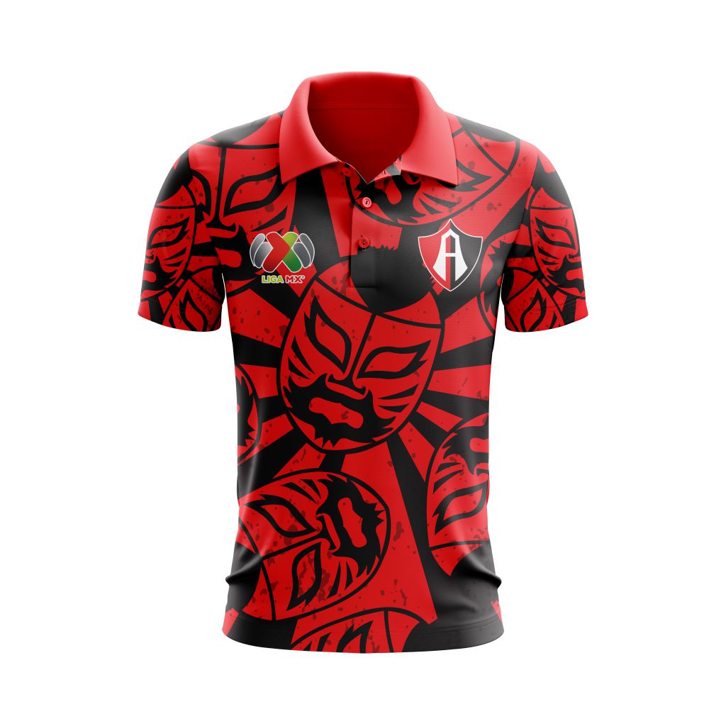 Liga-MX-Atlas-F.C-Special-Lucha-Libre-Design-Polo-Shirt Liga MX Atlas F.C Special Lucha Libre Design Polo Shirt