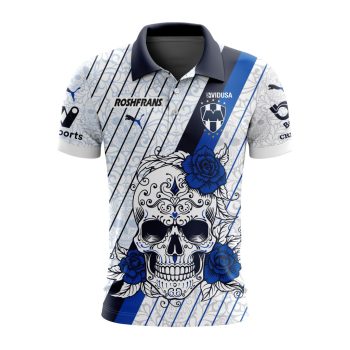 Liga MX C.F. Monterrey 2023 2024 Away Dia De Muertos Design Polo Shirt