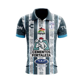 Liga MX C.F. Pachuca 2023-2024 Home Aztec Design Polo Shirt