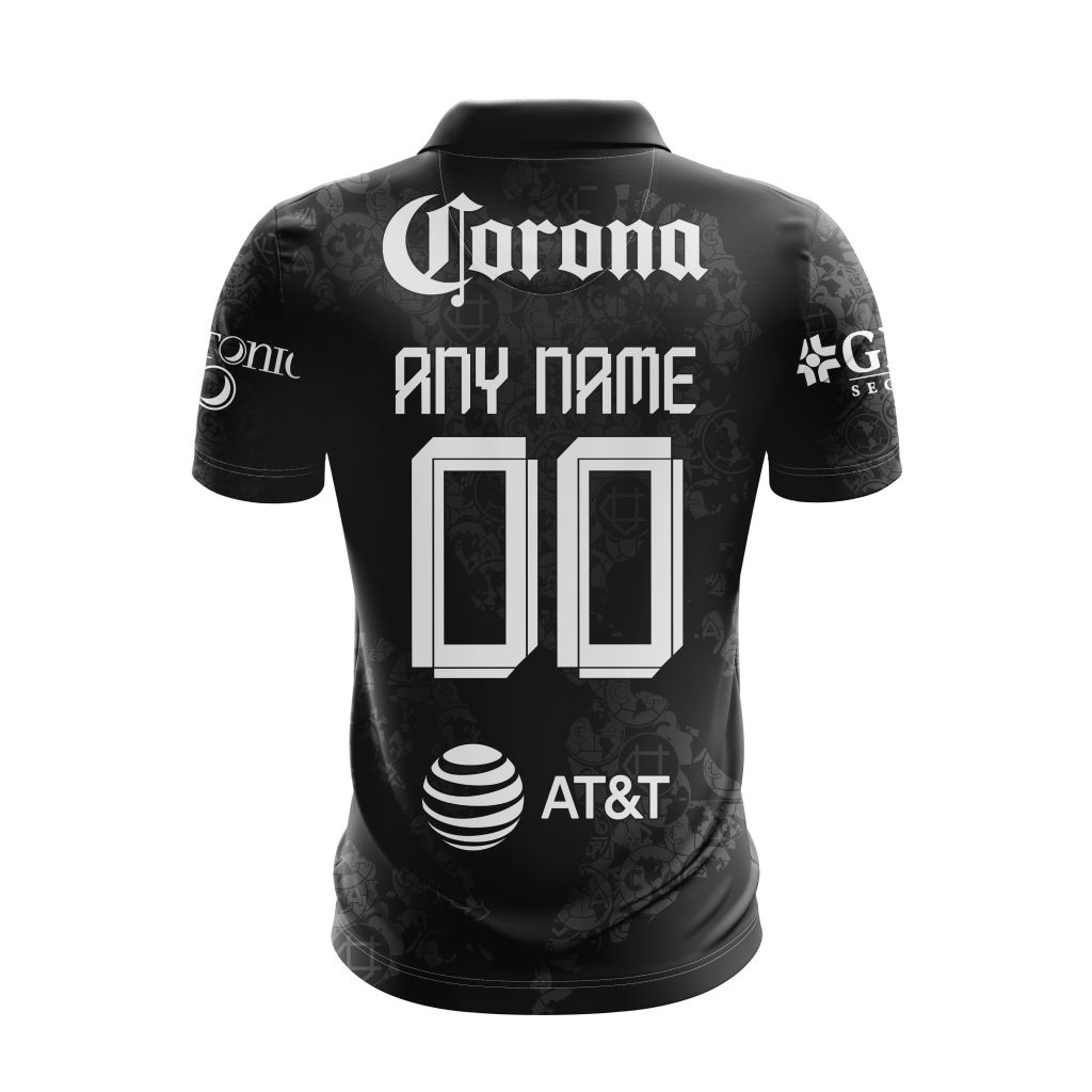 Liga-MX-Club-America-Personalized-2024-2025-Black-Design-Polo-Shirt-1