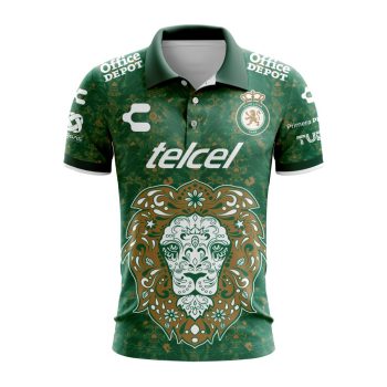 Liga MX Club Leon Special 2024 Home Dia De Muertos Design Polo Shirt