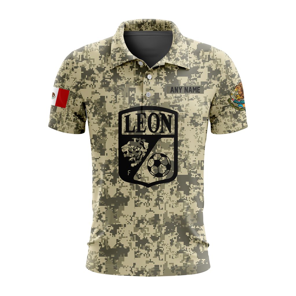 Liga-MX-Club-Leon-Special-Camo-Design-Polo-Shirt Liga MX Club Leon Special Camo Design Polo Shirt