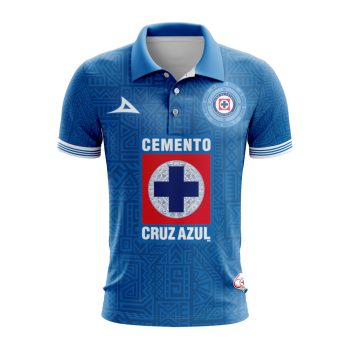 Liga MX Cruz Azul Special 2024 Home Aztec Design Polo Shirt