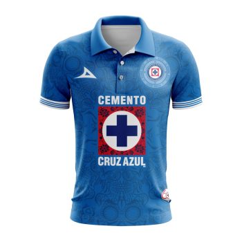 Liga MX Cruz Azul Special 2024 Home Dia De Muertos Design Polo Shirt