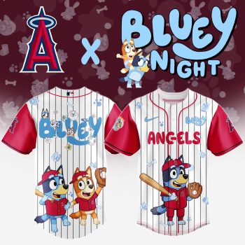Los Angeles Angels MLB x Bluey And Bingo Special Edition Baseball Jersey 2025 DBJ1012