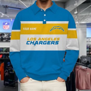 Los Angeles Chargers Collar Sweatshirt Custom Name Gift For Fan