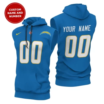 Los Angeles Chargers Custom Name/Number Sleeveless Hoodies Player Hoodie