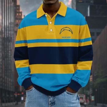 Los Angeles Chargers NFL Collar Sweatshirt Custom Name Gift For Fan