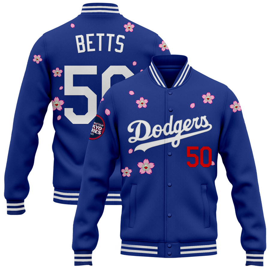Los-Angeles-Dodgers-Tokyo-Series-2025-x-Takashi-Murakami-Baseball-Jacket-Varsity-Jacket-Royal-Mookie-Betts Los Angeles Dodgers Tokyo Series 2025 x Takashi Murakami Baseball Jacket Varsity Jacket - Royal Mookie Betts