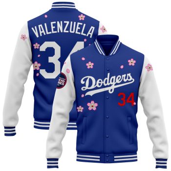Los Angeles Dodgers Tokyo Series 2025 x Takashi Murakami Baseball Jacket Varsity Jacket - Royal White Fernando Valenzuela