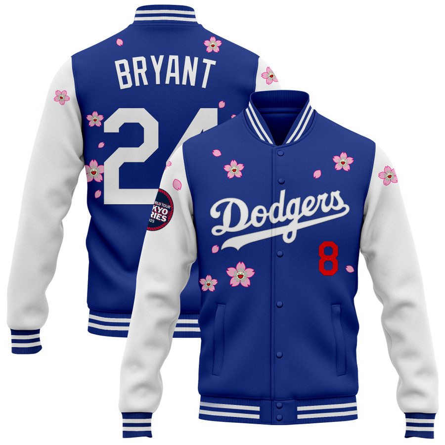 Los-Angeles-Dodgers-Tokyo-Series-2025-x-Takashi-Murakami-Baseball-Jacket-Varsity-Jacket-Royal-White-Kobe-Bryant Los Angeles Dodgers Tokyo Series 2025 x Takashi Murakami Baseball Jacket Varsity Jacket - Royal White Kobe Bryant