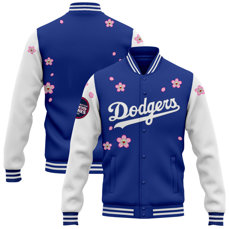 Los-Angeles-Dodgers-Tokyo-Series-2025-x-Takashi-Murakami-Baseball-Jacket-Varsity-Jacket-Royal-White-Team Los Angeles Dodgers Tokyo Series 2025 x Takashi Murakami Baseball Jacket Varsity Jacket - Royal White Team