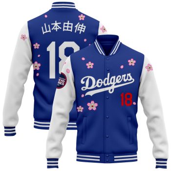 Los Angeles Dodgers Tokyo Series 2025 x Takashi Murakami Baseball Jacket Varsity Jacket - Royal White Yamamoto