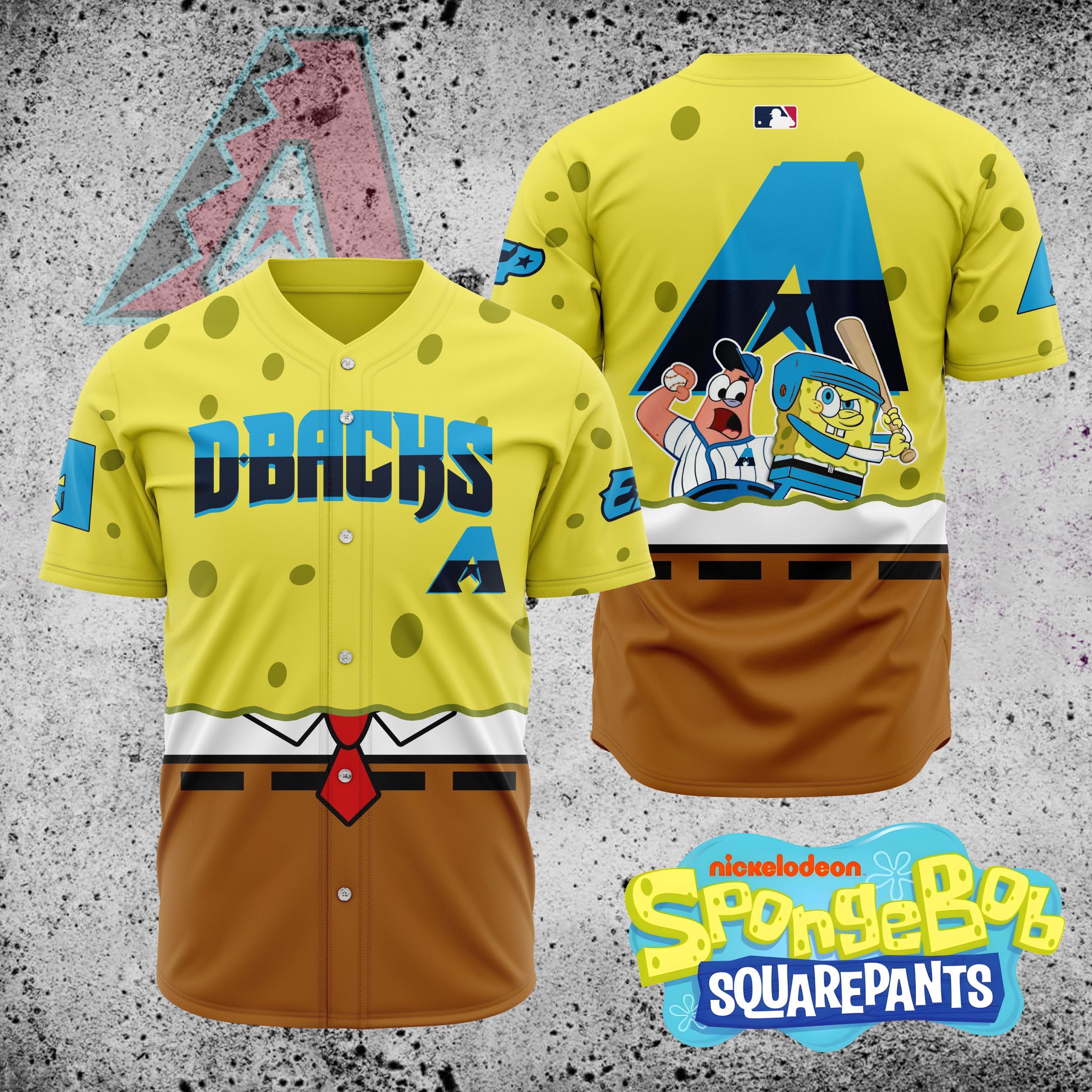 MLB-Arizona-Diamondbacks-X-SpongeBob-SquarePants-Baseball-Jersey-DBJ1425 MLB Arizona Diamondbacks X SpongeBob SquarePants Baseball Jersey DBJ1425