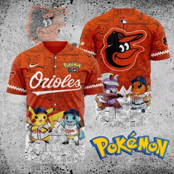 MLB Baltimore Orioles X Pokemon Baseball Jersey DBJ1394