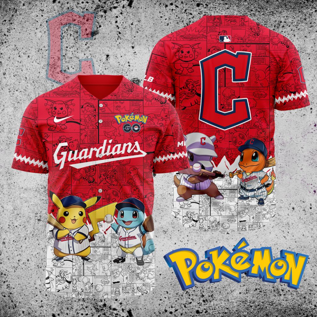 MLB-Cleveland-Guardians-X-Pokemon-Baseball-Jersey-DBJ1391 MLB Cleveland Guardians X Pokemon Baseball Jersey DBJ1391