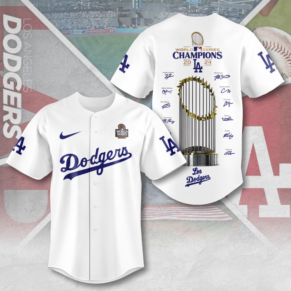 MLB-Los-Angeles-Dodgers-2024-World-Series-Champions-Design-Baseball-Jersey-DBJ1333 MLB Los Angeles Dodgers 2024 World Series Champions Design Baseball Jersey DBJ1333
