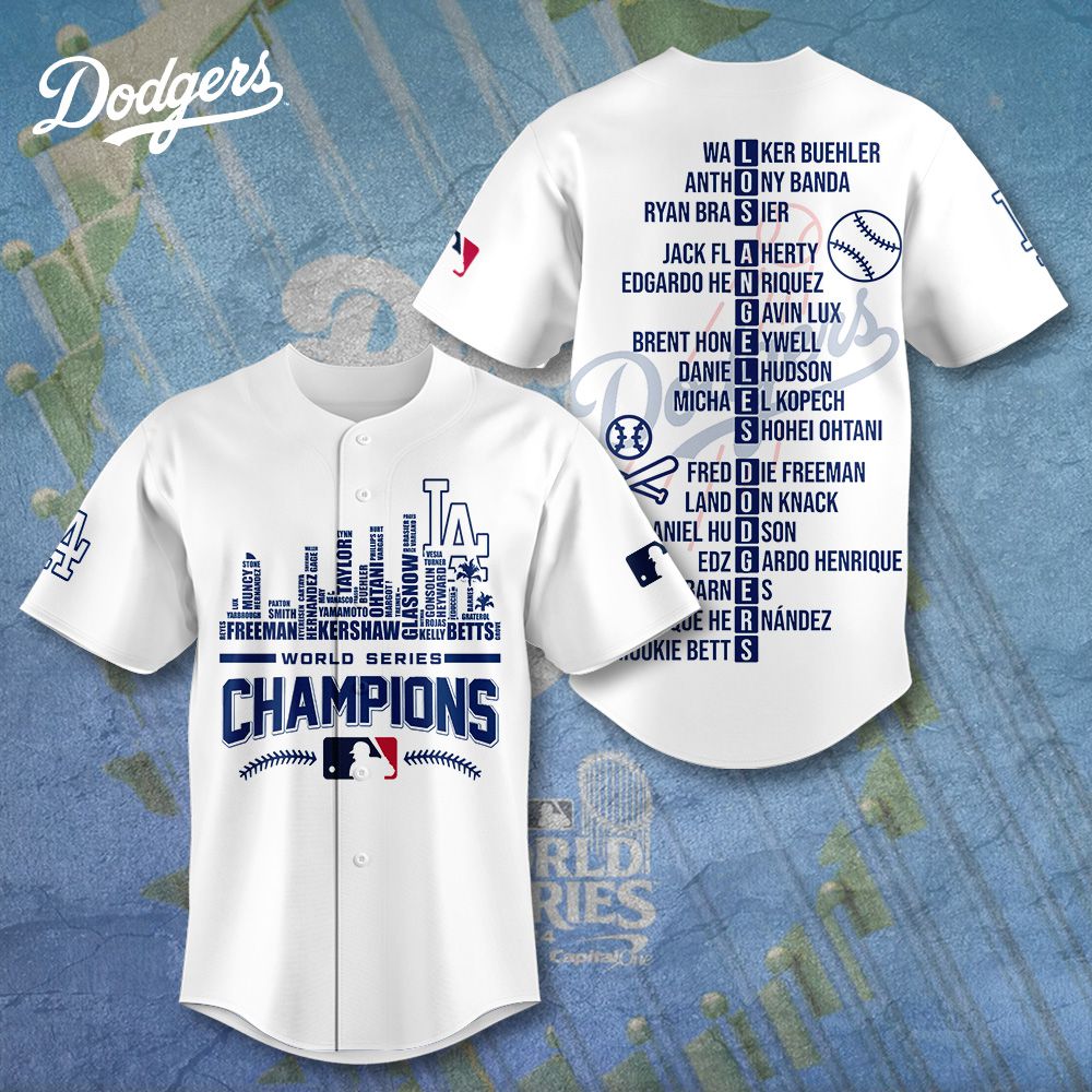 MLB-Los-Angeles-Dodgers-2024-World-Series-Champions-Design-Baseball-Jersey-DBJ1336 MLB Los Angeles Dodgers 2024 World Series Champions Design Baseball Jersey DBJ1336