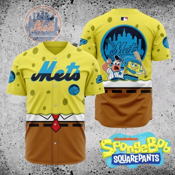 MLB New York Mets X SpongeBob SquarePants Baseball Jersey DBJ1409