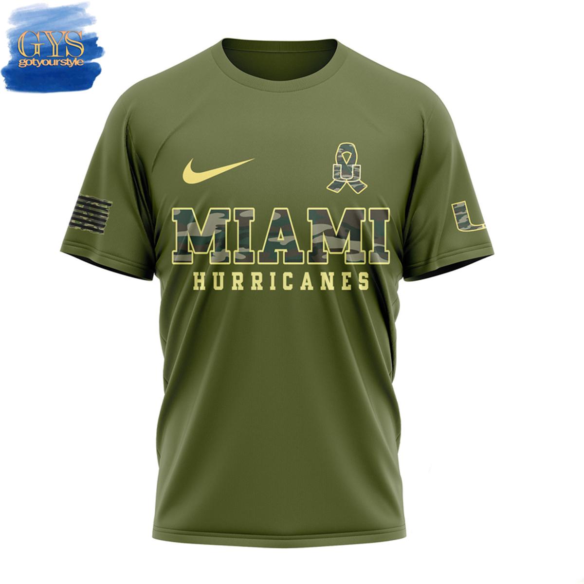 Miami Hurricanes Salute To Service Limited Edition TShirt