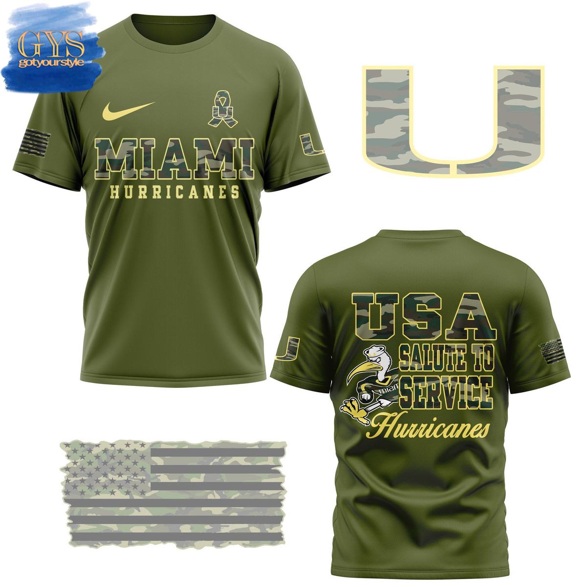 Miami Hurricanes Salute To Service Limited Edition TShirt Miami Hurricanes Salute To Service Limited Edition Unisex Performance T-Shirt