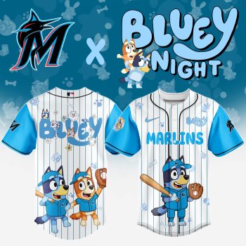 Miami Marlins MLB x Bluey And Bingo Special Edition Baseball Jersey 2025 DBJ1014