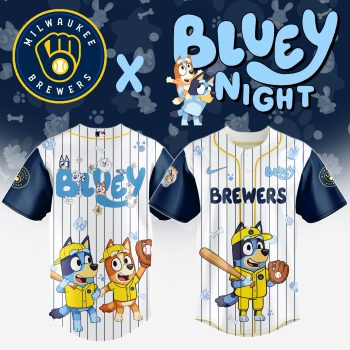 Milwaukee Brewers MLB x Bluey And Bingo Special Edition Baseball Jersey 2025 DBJ1015