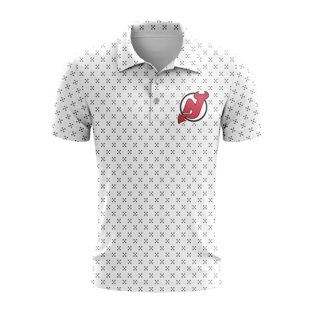 NHL-New-Jersey-Devils-Polo-Shirt-White NHL New Jersey Devils Polo Shirt - White