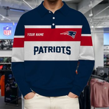 New England Patriots Collar Sweatshirt Custom Name Gift For Fan