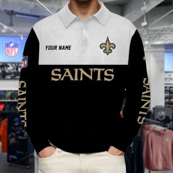New Orleans Saints Collar Sweatshirt Custom Name Gift For Fan