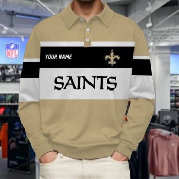 New Orleans Saints Collar Sweatshirt Custom Name Gift For Fan