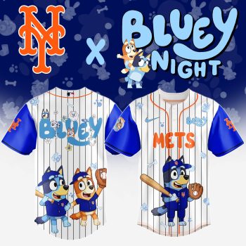New York Mets MLB x Bluey And Bingo Special Edition Baseball Jersey 2025 DBJ1017