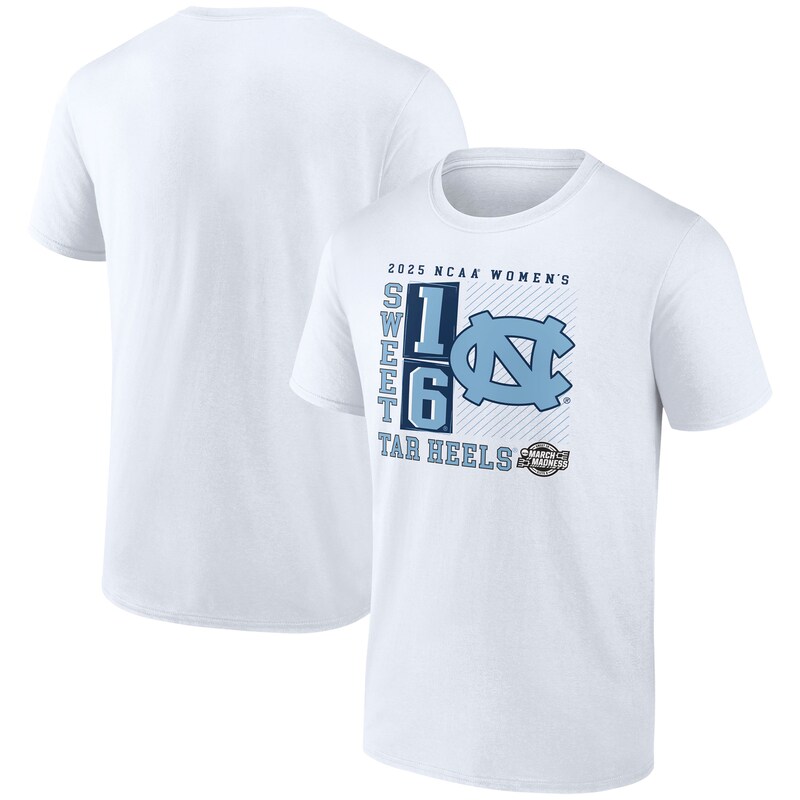 North-Carolina-Tar-Heels-2025-NCAA-Womens-Basketball-Tournament-March-Madness-Sweet-16-No-Look-Pass-T-Shirt-White North Carolina Tar Heels 2025 NCAA Women's Basketball Tournament March Madness Sweet 16 No Look Pass T-Shirt - White