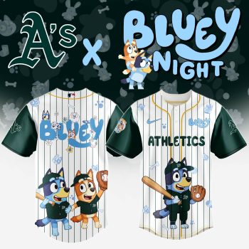 Oakland Athletics MLB x Bluey And Bingo Special Edition Baseball Jersey 2025 DBJ1019