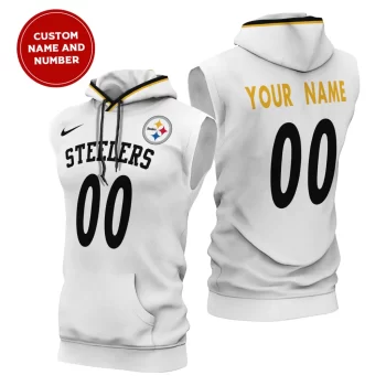 Pittsburgh Steelers Custom Name/Number Sleeveless Hoodies Player Hoodie
