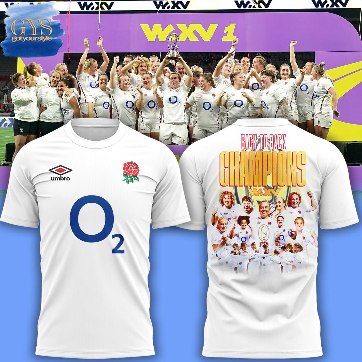 Red Roses 2024 Womens Rugby Champions TShirt Red Roses 2024 Women's Rugby Champions Unisex Performance T-Shirt
