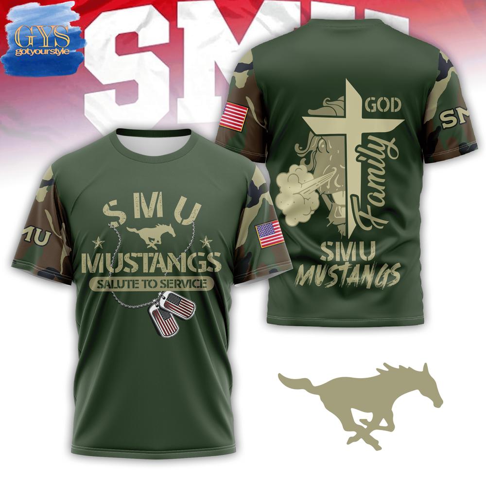 SMU Mustangs Salute To Service God Family Camo Shirt SMU Mustangs Salute To Service God Family Camo Shirt